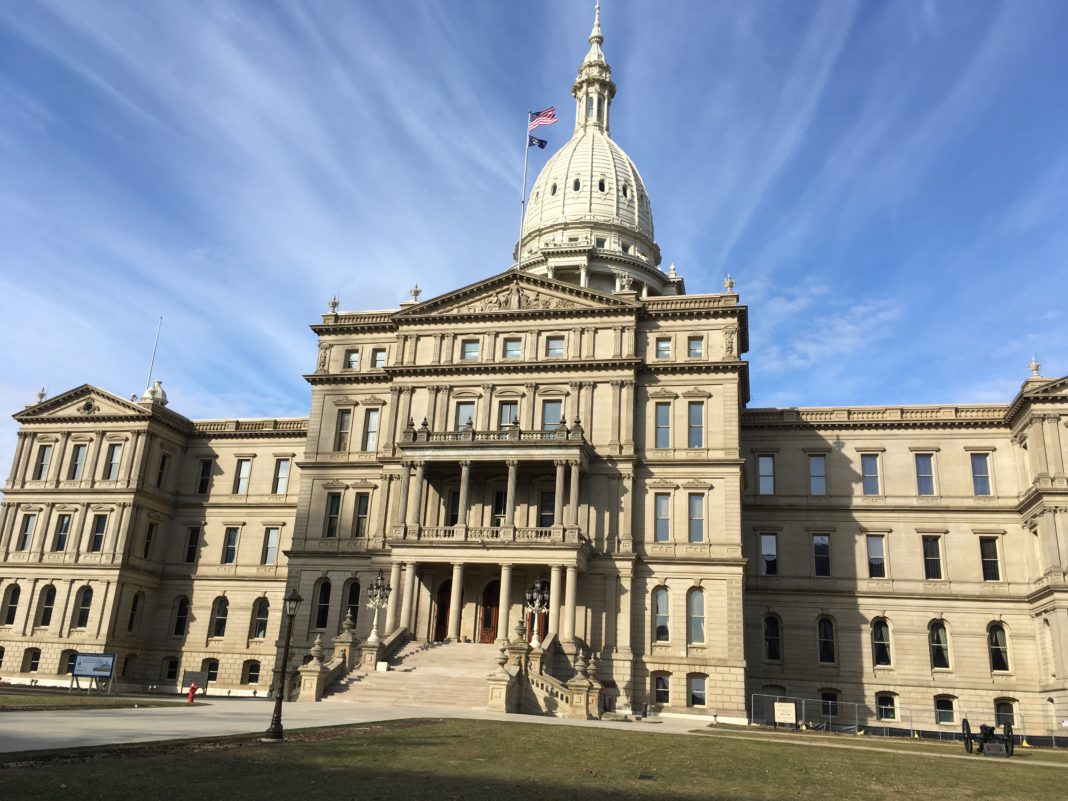 Lansing Michigan Looking At Capitol Building from Street