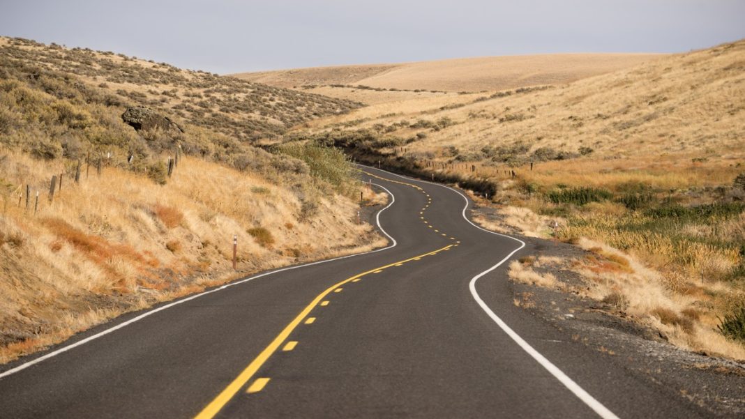 Two Lane Highway Oregon State USA